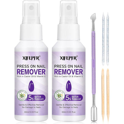 Gellen Nail Glue Remover Kit front view with two bottles