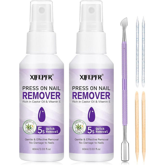 Gellen Nail Glue Remover Kit front view with two bottles