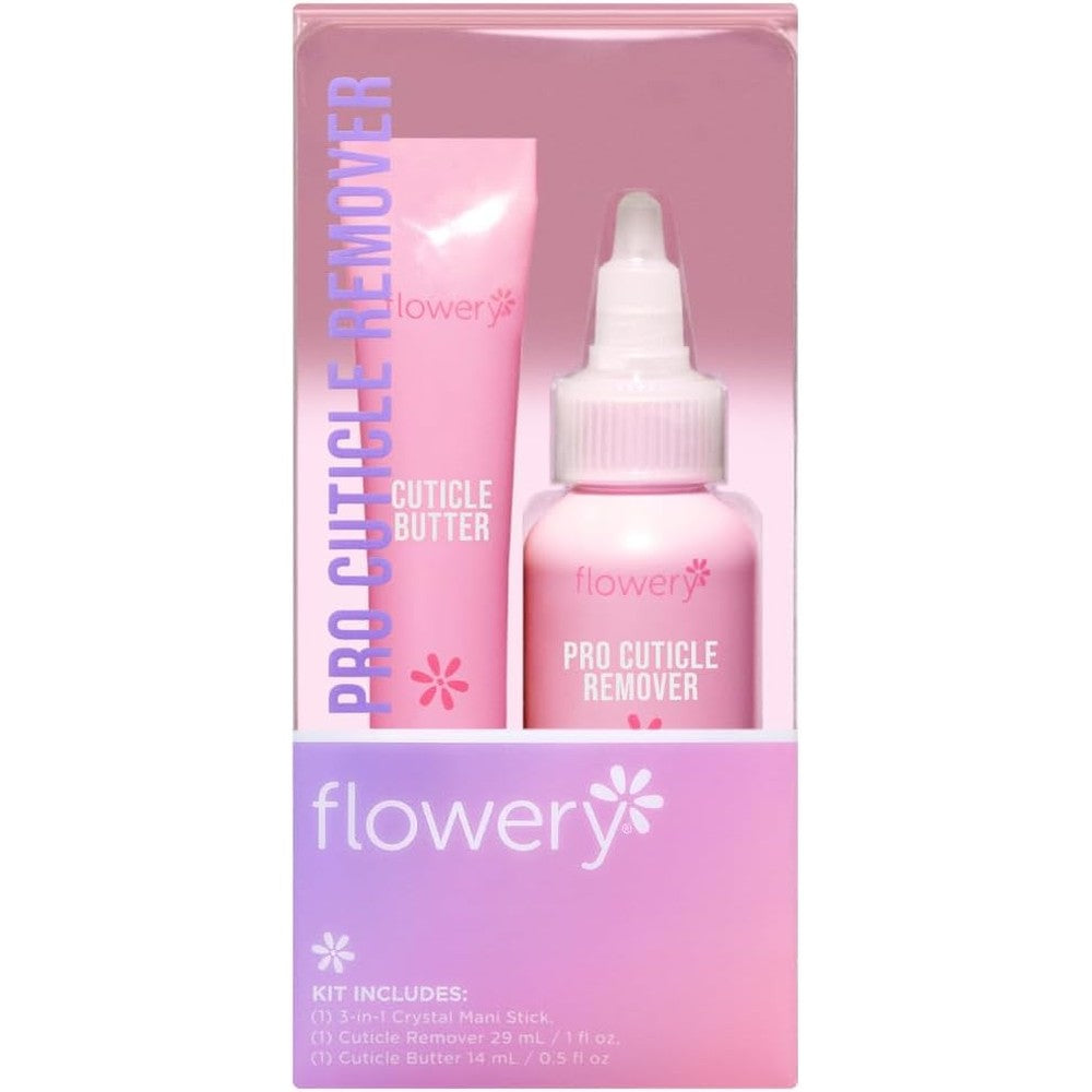 Flowery Pro Cuticle Remover Kit front view packaging
