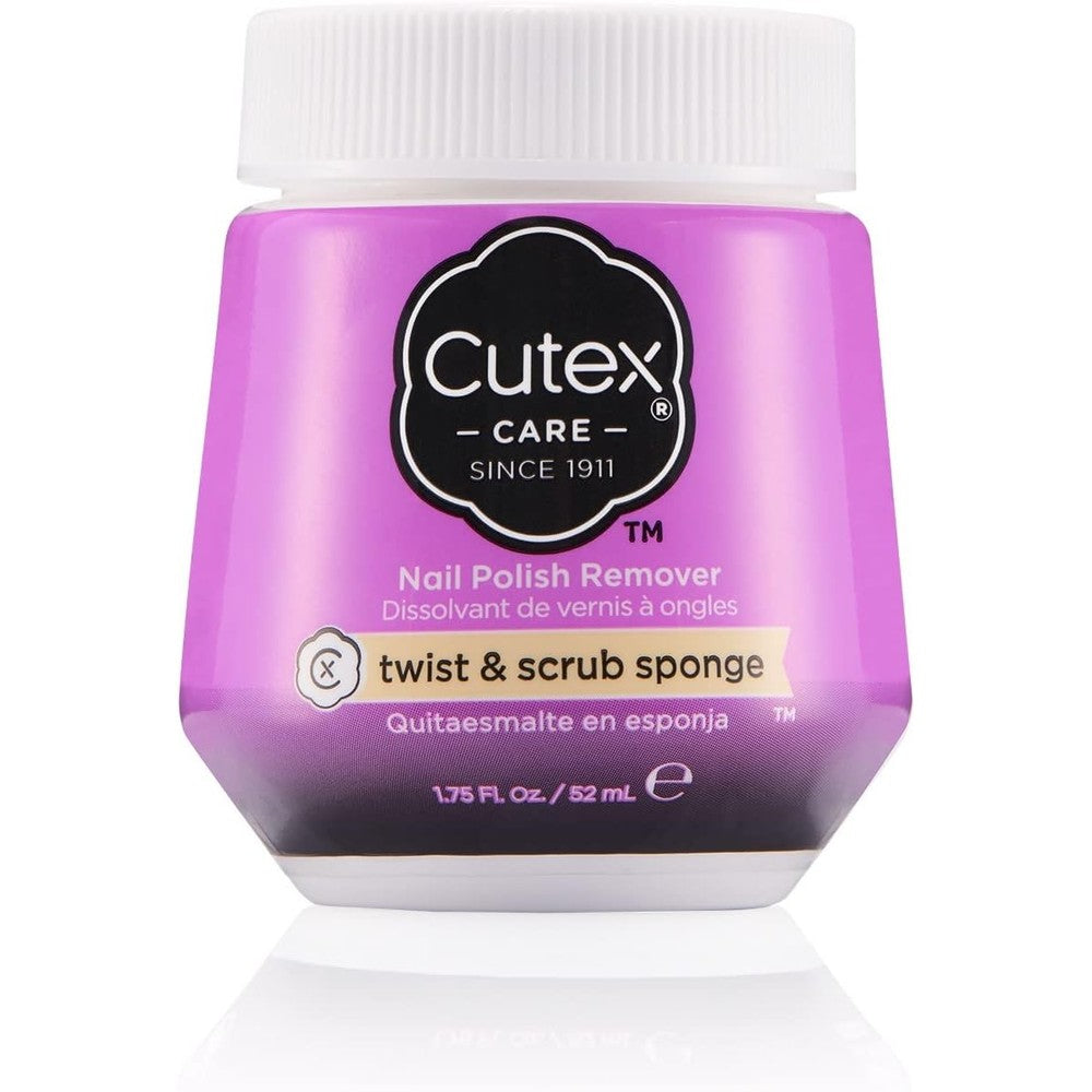 Cutex Twist and Scrub Nail Polish Remover Jar front view