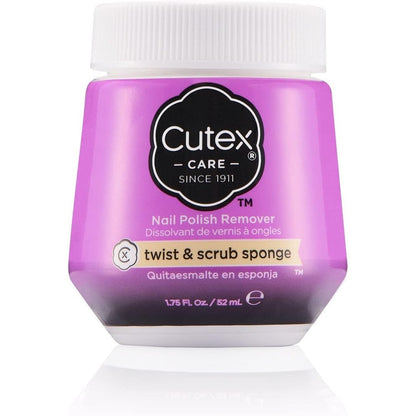 Cutex Twist and Scrub Nail Polish Remover Jar front view
