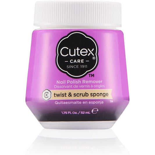 Cutex Twist and Scrub Nail Polish Remover Jar front view