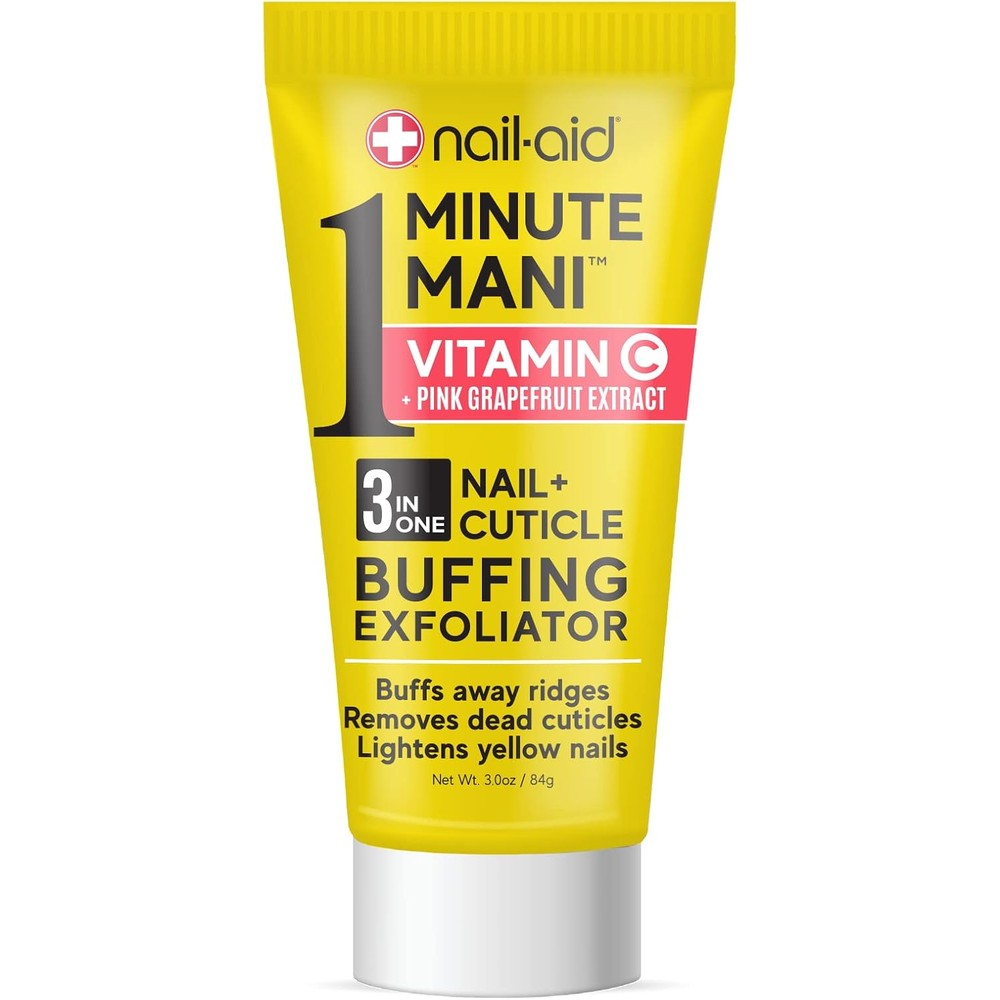 Nail-Aid 3 In 1 Pink Grapefruit Nail Cuticle Exfoliator front view packaging.