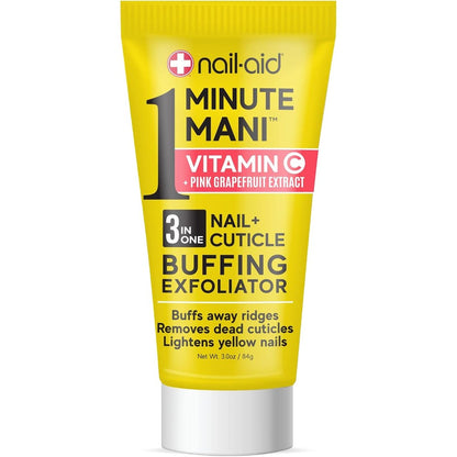 Nail-Aid 3 In 1 Pink Grapefruit Nail Cuticle Exfoliator front view packaging.