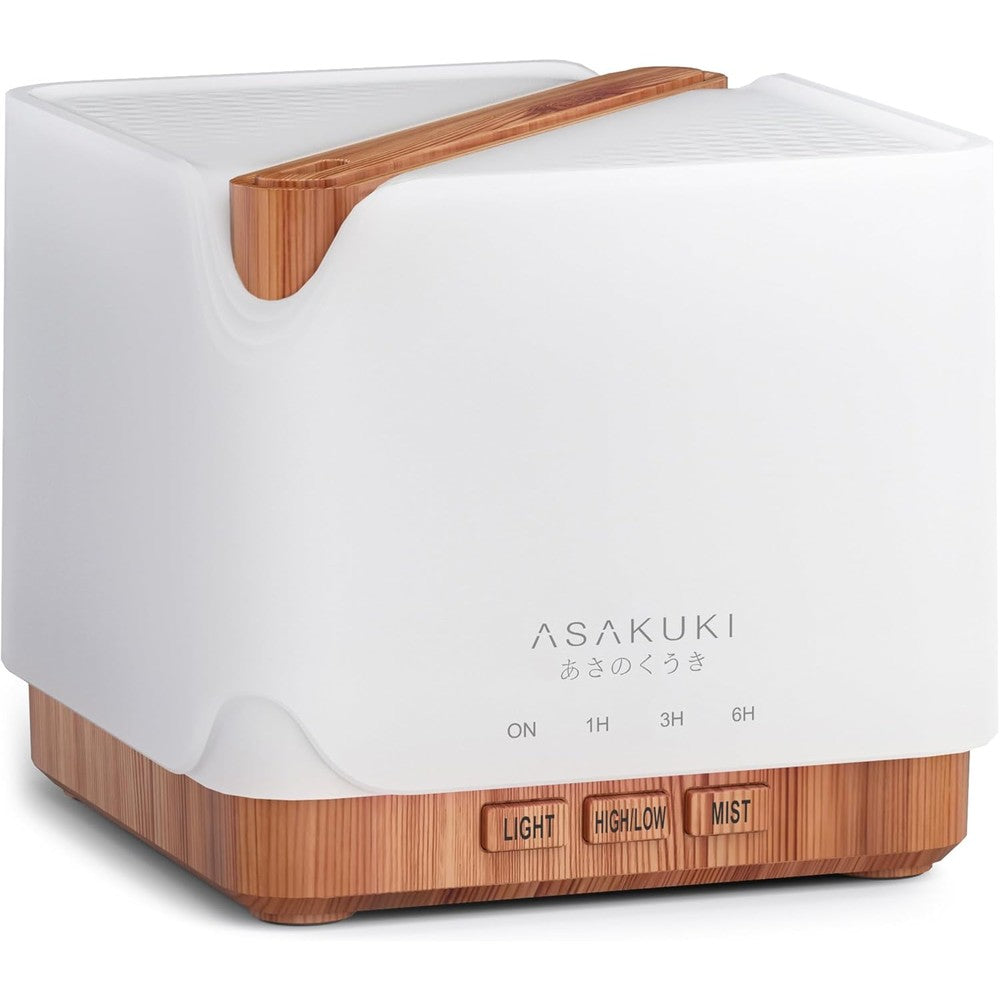 ASAKUKI 700ml Premium Essential Oil Diffuser front view for home aromatherapy.