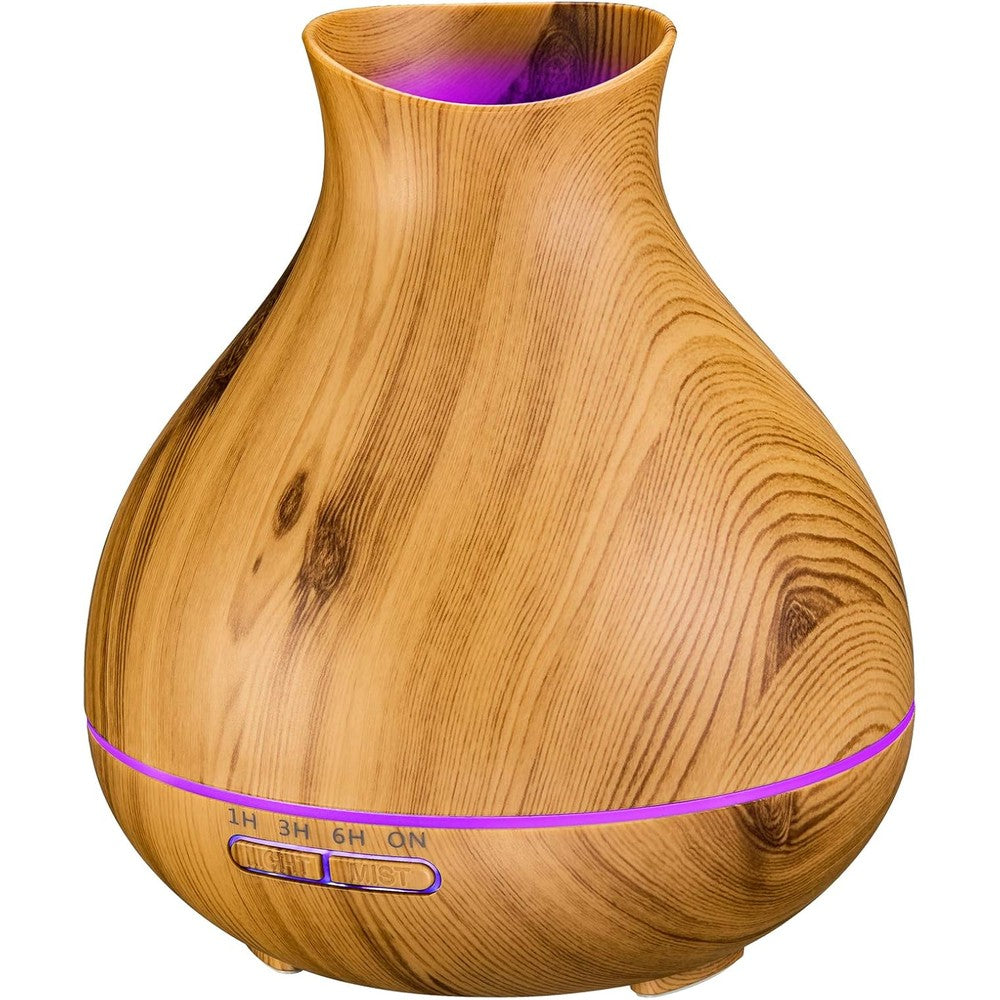 BZseed Aromatherapy Essential Oil Diffuser front view in dark wood grain finish