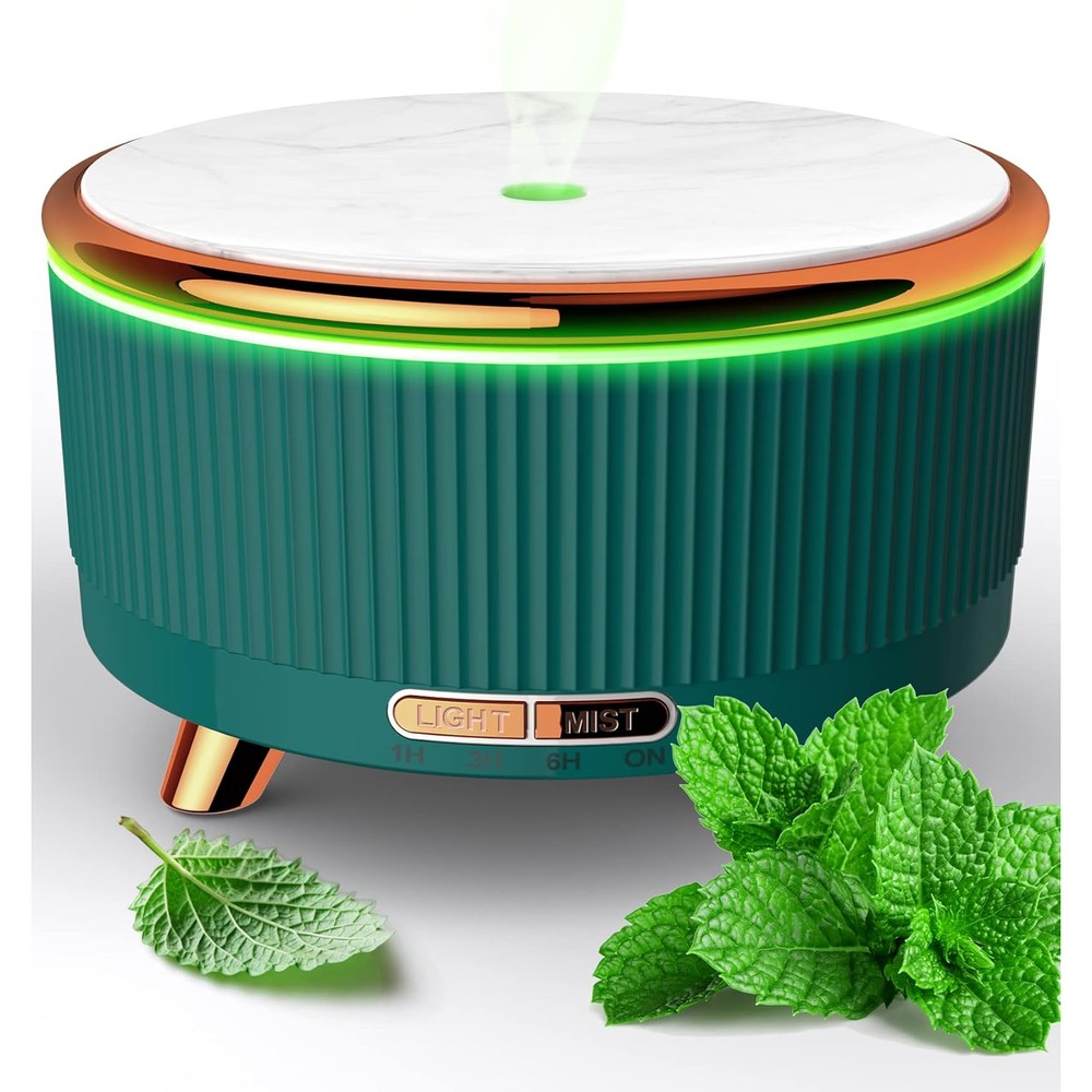 Jack and Rose 500ml essential oil diffuser front view in marble finish.