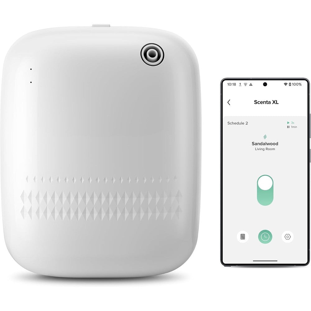 Airversa Scenta XL waterless essential oil diffuser front view in white.