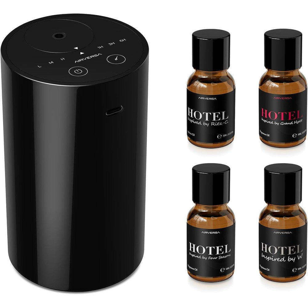 Airversa Waterless Essential Oil Diffuser front view in black finish