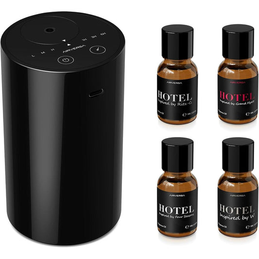 Airversa Waterless Essential Oil Diffuser front view in black finish