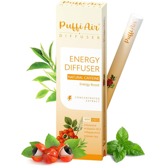 PUFFIAIR Energy Herbal Diffuser Pen front view for natural energy boost.