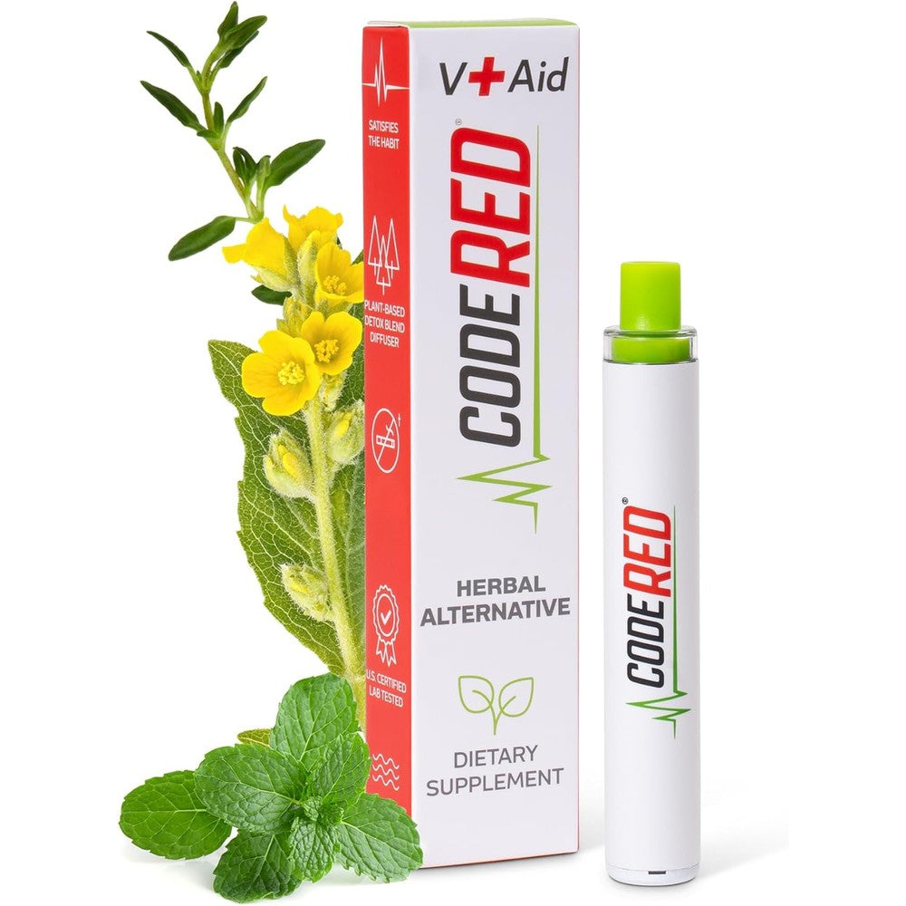 Code Red V-Aid Mullein Herbal Diffuser Pen front view plant based aromatherapy