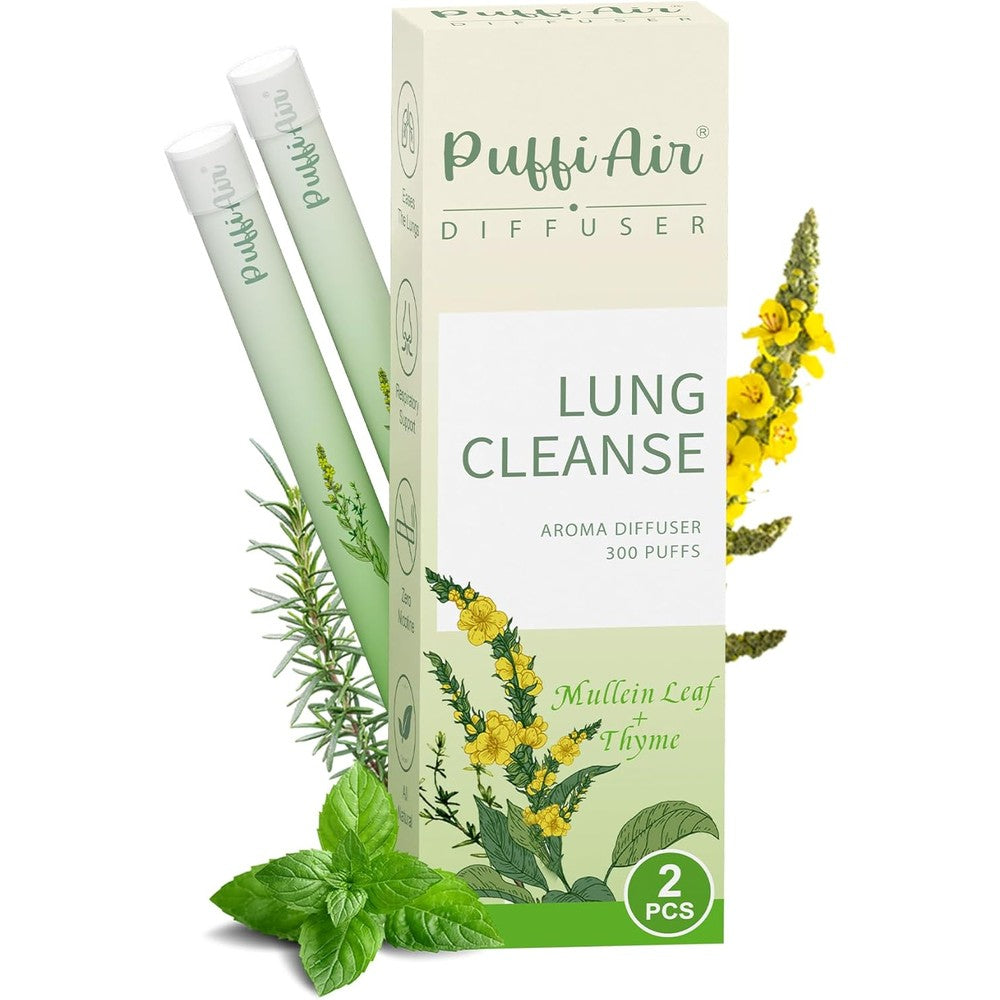 PUFFIAIR Herbal Diffuser Pen 2 pack front view for lung cleansing.