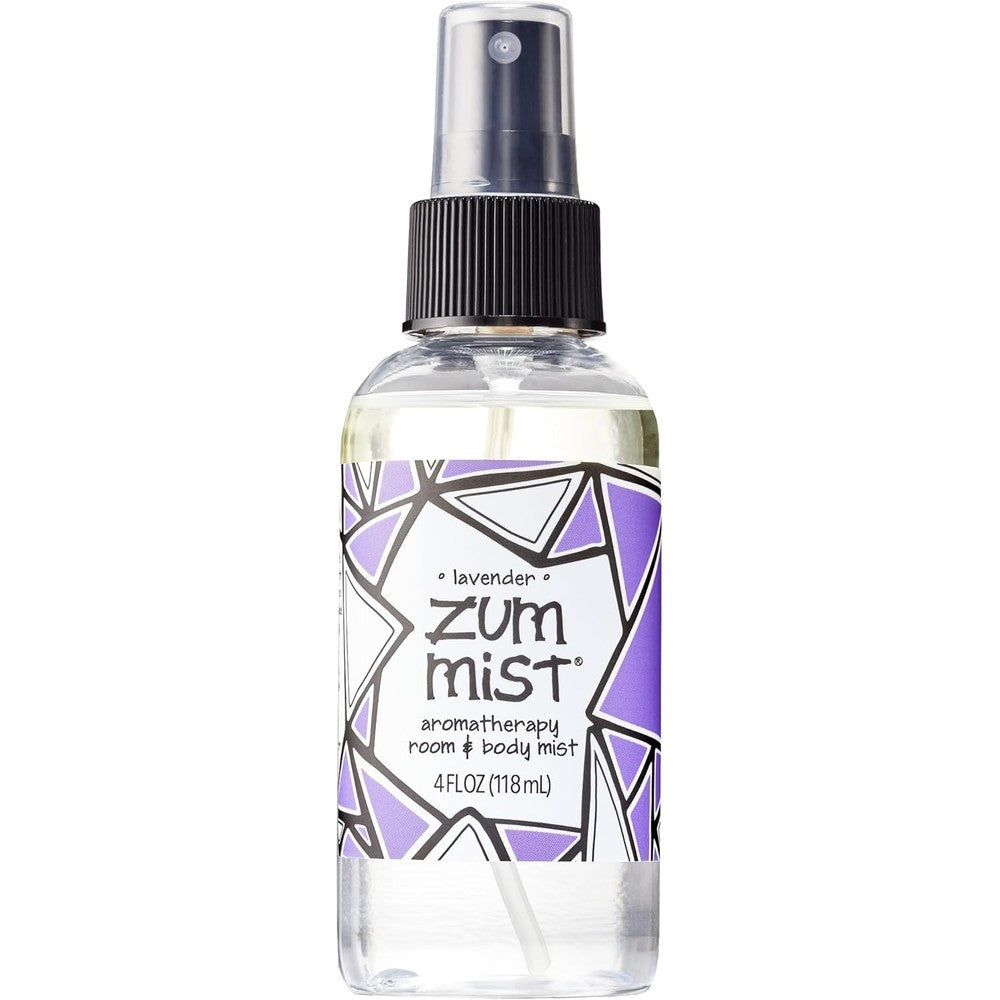 Zum Indigo Wild Lavender Mist 4 Fluid Ounce bottle front view aromatherapy spray.