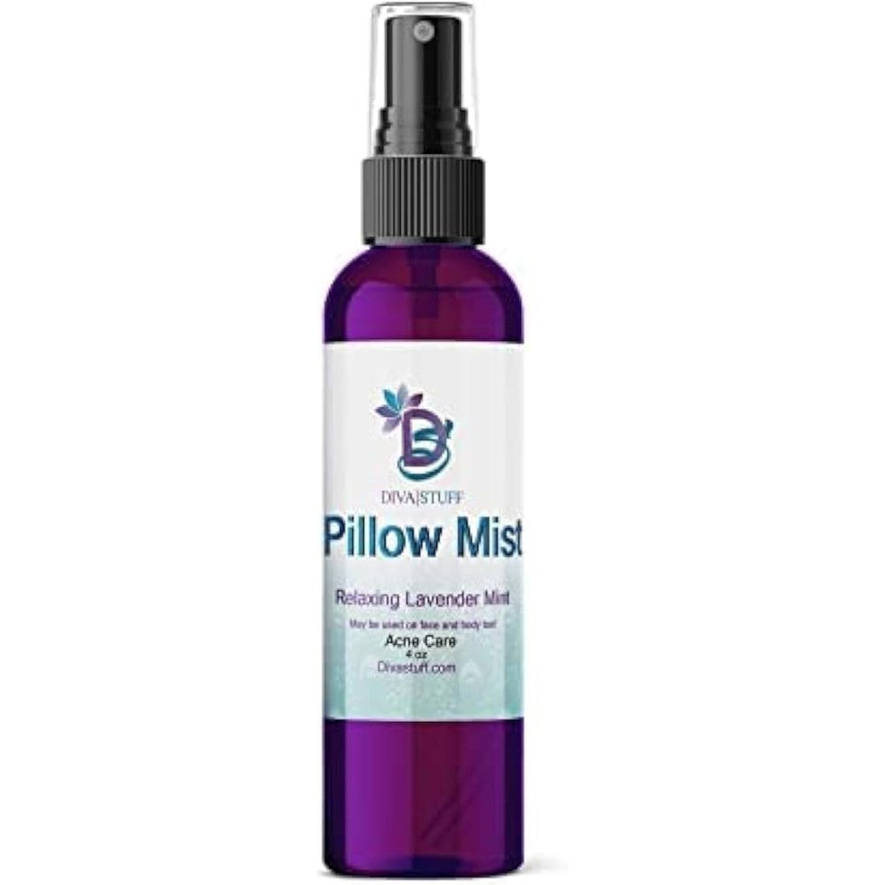 Diva Stuff Anti Bacterial Pillow Mist 4 Fluid Ounce front view for acne prevention.
