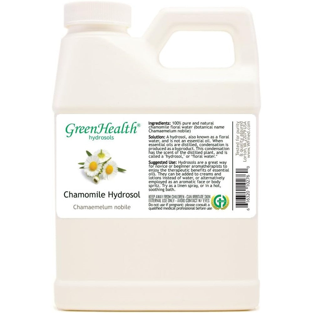 GreenHealth Chamomile Hydrosol 16 Fluid Ounce bulk refill jug front view