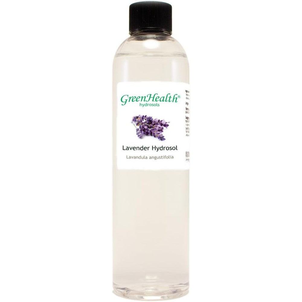 GreenHealth Lavender Hydrosol 8 Fluid Ounce bottle front view pure floral water