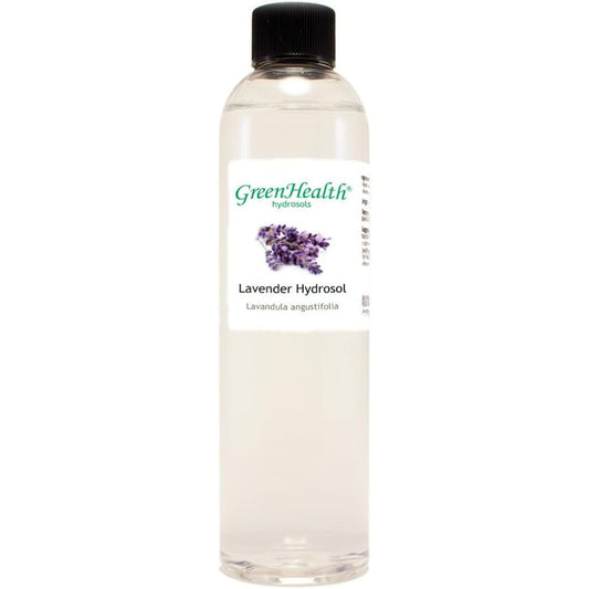 GreenHealth Lavender Hydrosol 8 Fluid Ounce bottle front view pure floral water