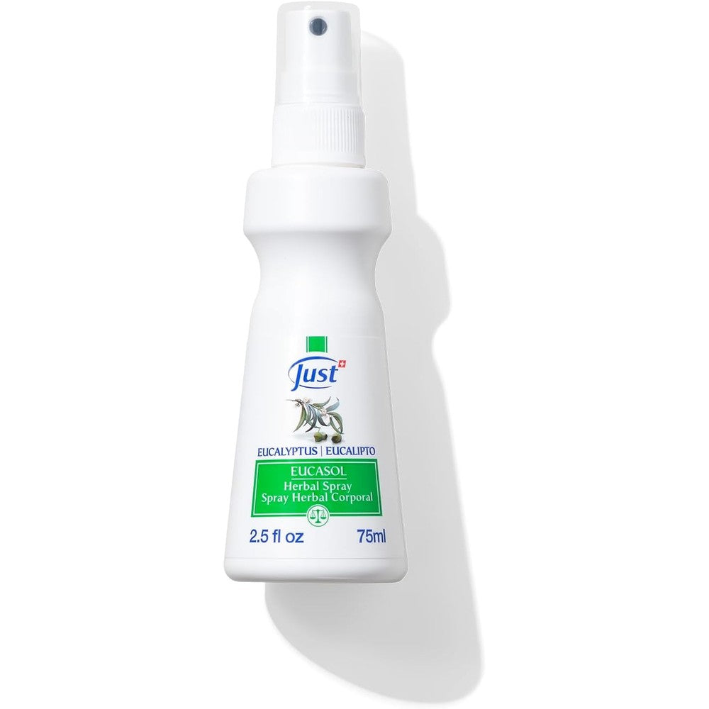 SwissJust Eucasol Spray 75ml front view for breathing comfort