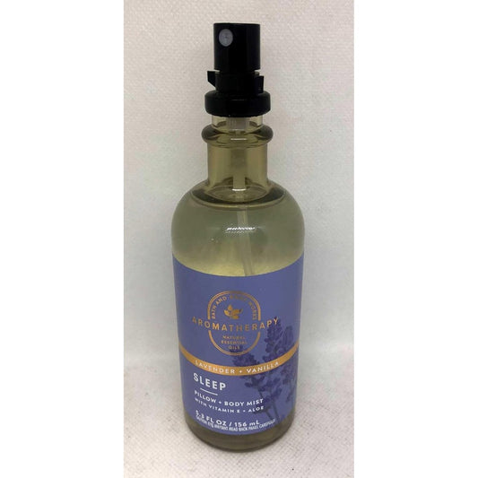 Bath and Body Works Aromatherapy Sleep Lavender Vanilla Pillow Mist front view authentic USA imported skincare.