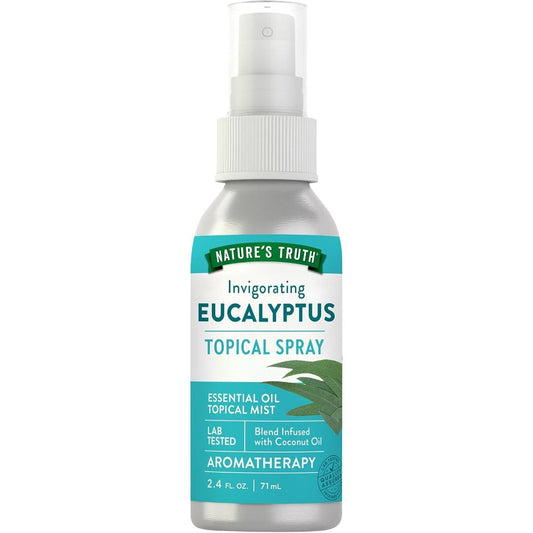 Nature's Truth Eucalyptus Mist Spray 2.4 Fluid Ounce front view pure essential oil