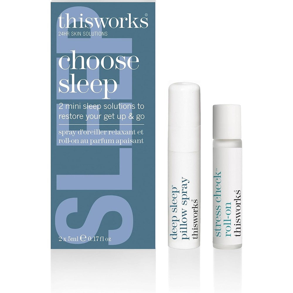This Works Choose Sleep Travel Kit front view featuring two mini bottles.