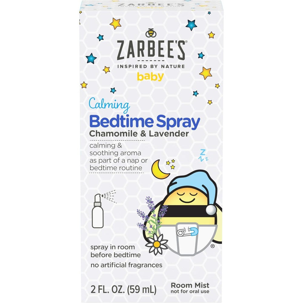 Zarbee's Baby Calming Bedtime Spray front view for infant sleep routine