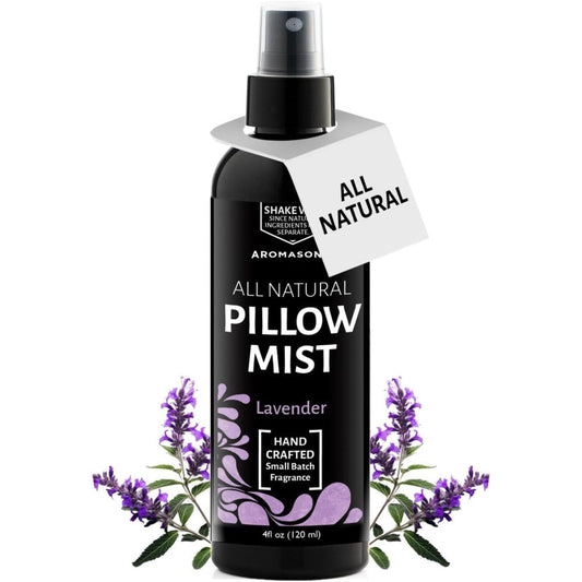 Aromasong Lavender Pillow Spray front view 4 ounce bottle for sleep aromatherapy.