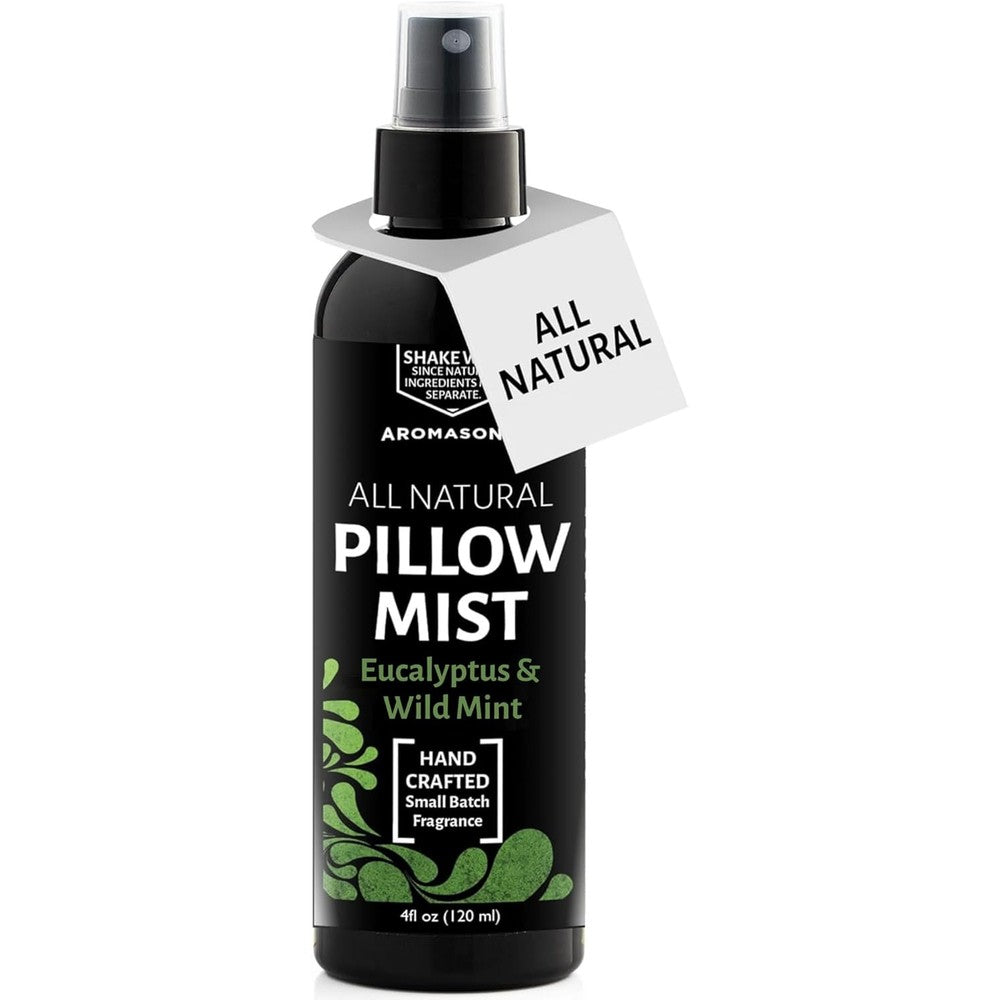 Aromasong Eucalyptus and Wild Mint Pillow Spray front view 4 fluid ounce bottle