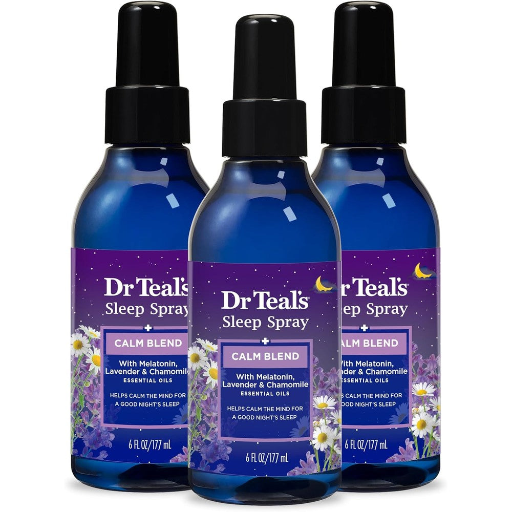 Dr Teal's Calm Blend Sleep Spray front view of the premium aromatherapy bottle.
