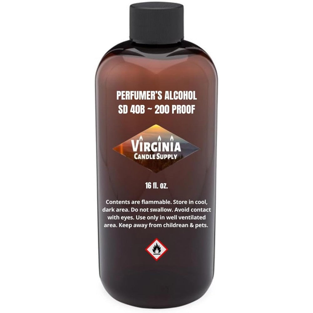 Virginia Candle Supply Perfumer's Alcohol 16 ounce bottle front view for fragrance making.