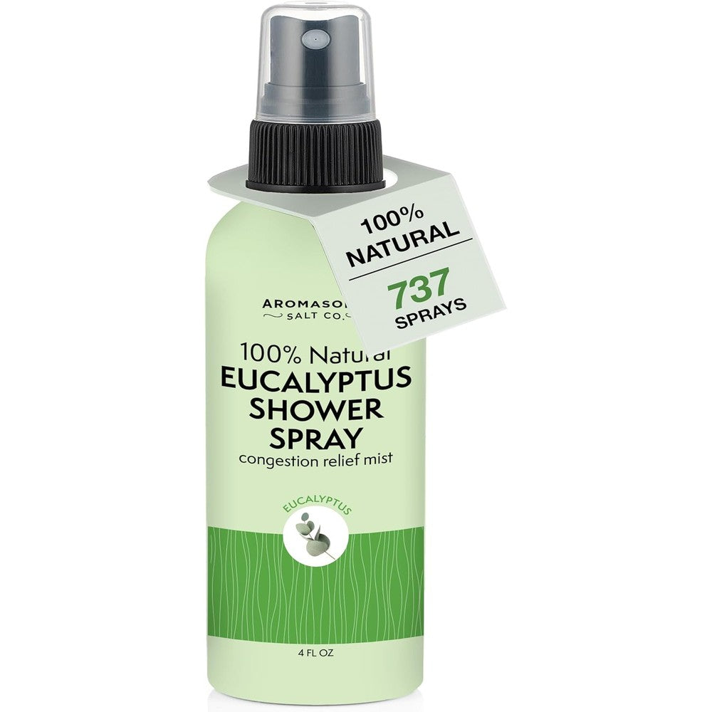 Aromasong Eucalyptus Shower Spray front view for aromatherapy sinus relief.