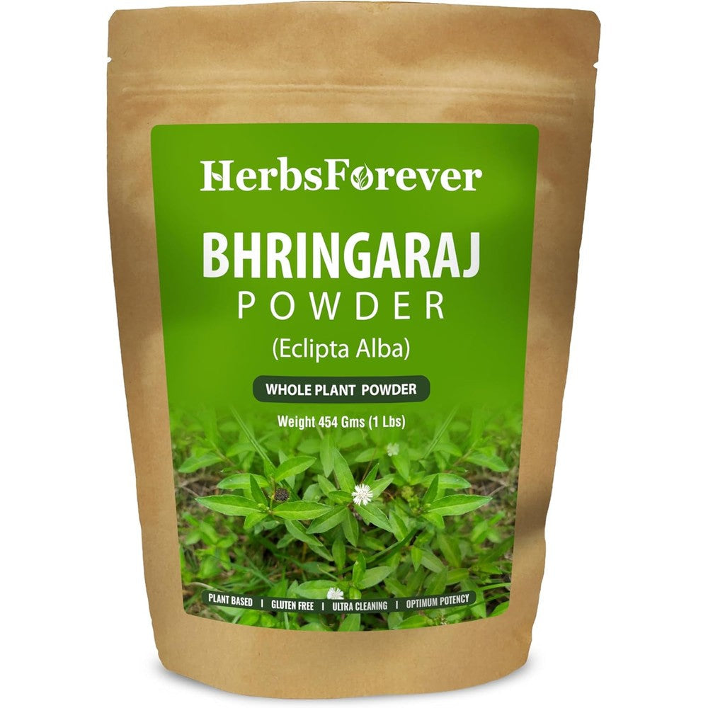 HerbsForever Bhringaraj Whole Plant Powder front view for hair growth