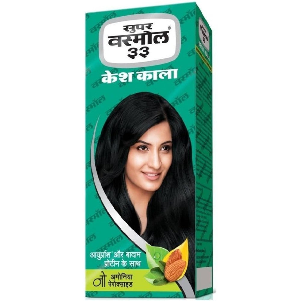 Vasmol Super 33 Kesh Kala 100ml bottle front view oil based hair color