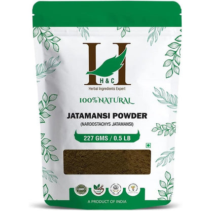H&C Herbal Ingredients Expert Jatamansi Powder front view of 227 grams pack.