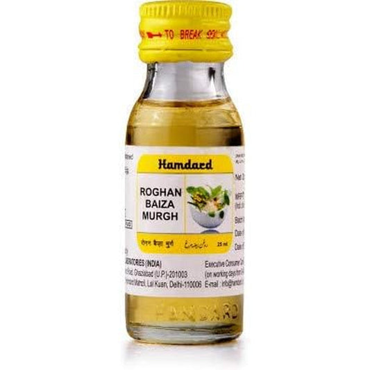 Hamdard Roghan Baiza Murgh Pack of 4 front view hair growth oil
