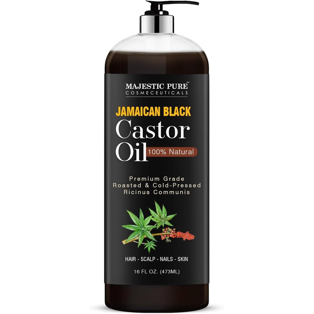 Majestic Pure Jamaican Black Castor Oil 16 Fluid Ounce front view for hair growth