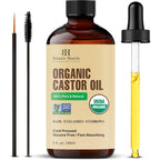 Botanic Hearth castor oil for hair growth in a glass bottle for purity and hairfall