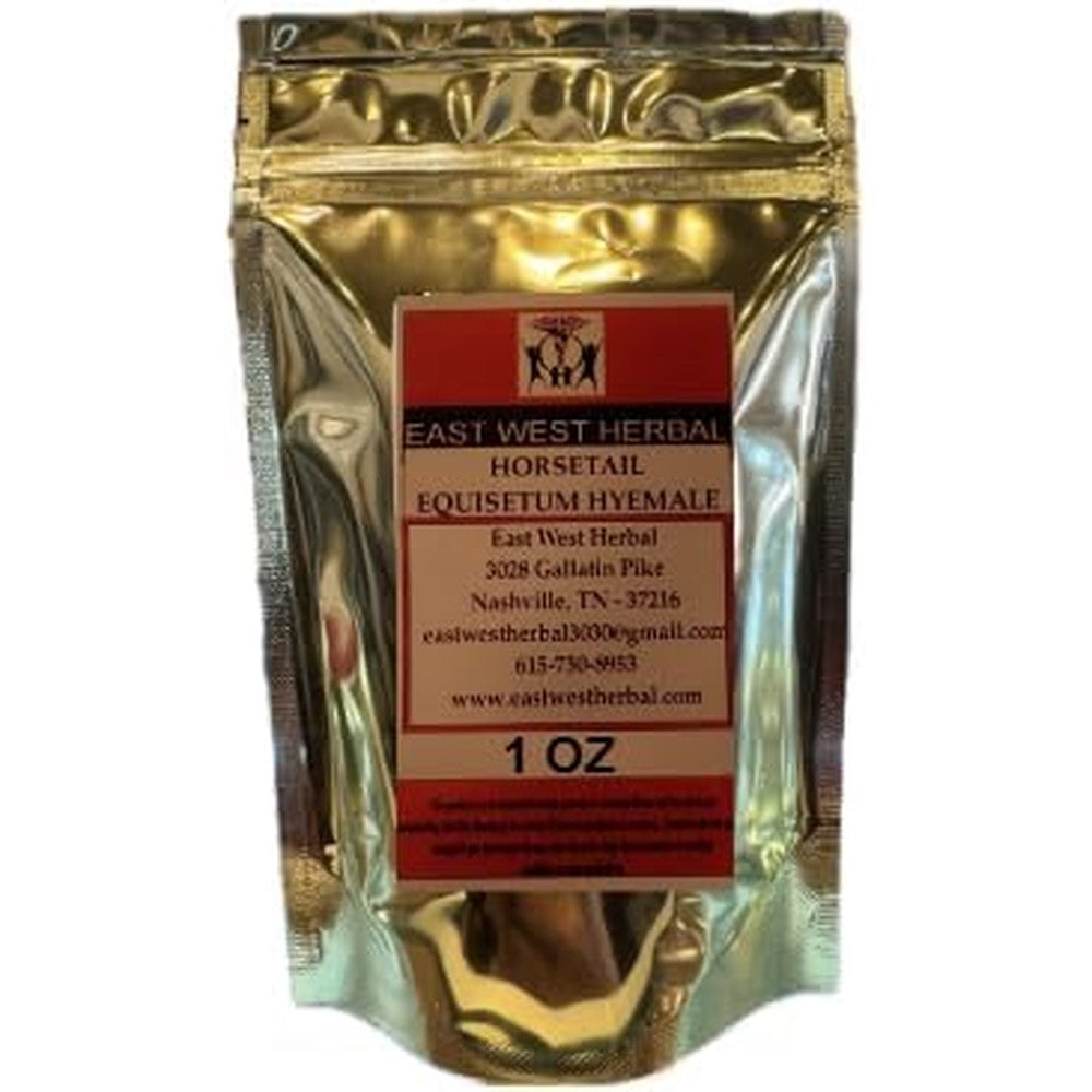 East West Herbal Horsetail Powder 1 Ounce front view for hair and nail health.