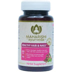 Maharishi Ayurveda Healthy Hair and Nails 60 tablets front bottle view for ayurvedic hair growth.