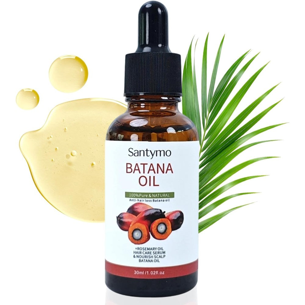 Santymo Weemotd Batana Oil for hair growth front view with 100% raw organic label.