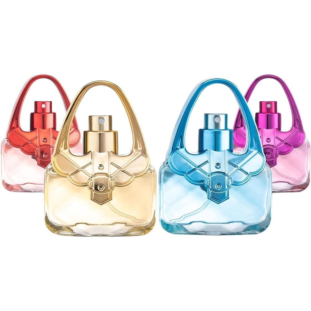 Beach Gal Scented Things girls perfume body mist gift set front view featuring four handbag shaped bottles