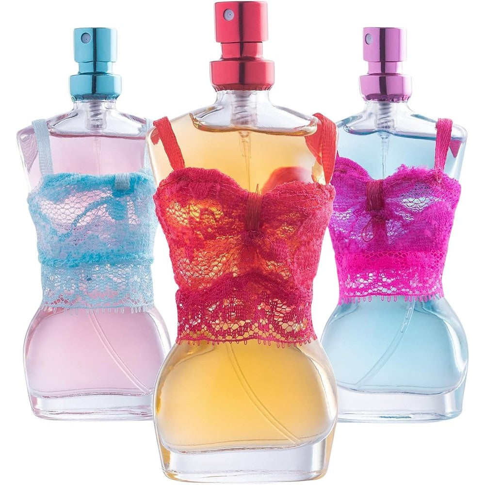 Scented Things Mannequin Girls Perfume Gift Set front packaging view featuring three fashion bottles
