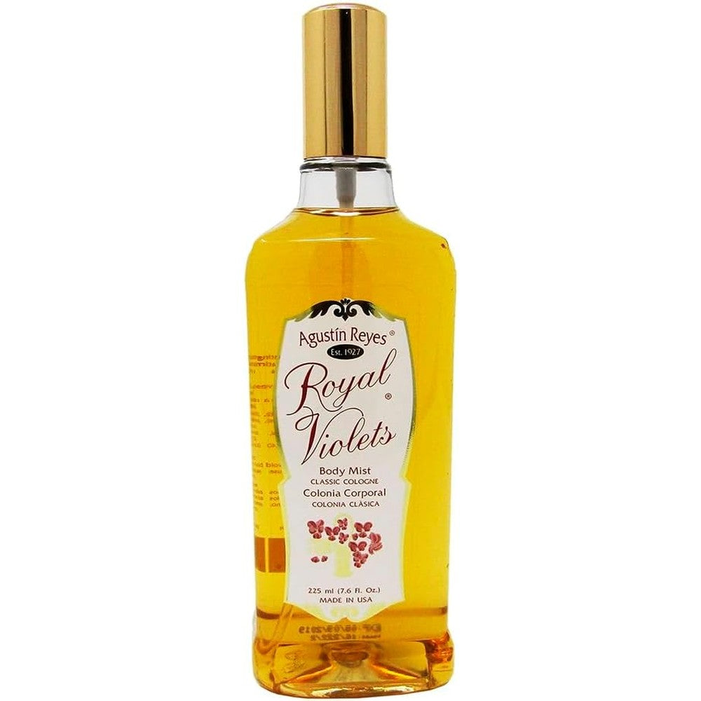 Agustin Reyes Royal Violets Spray front view bottle of classic imported baby cologne mist