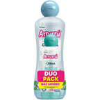 Arrurru Naturals Azul baby care duo pack front view showing cologne and moisturizing cream bottles.