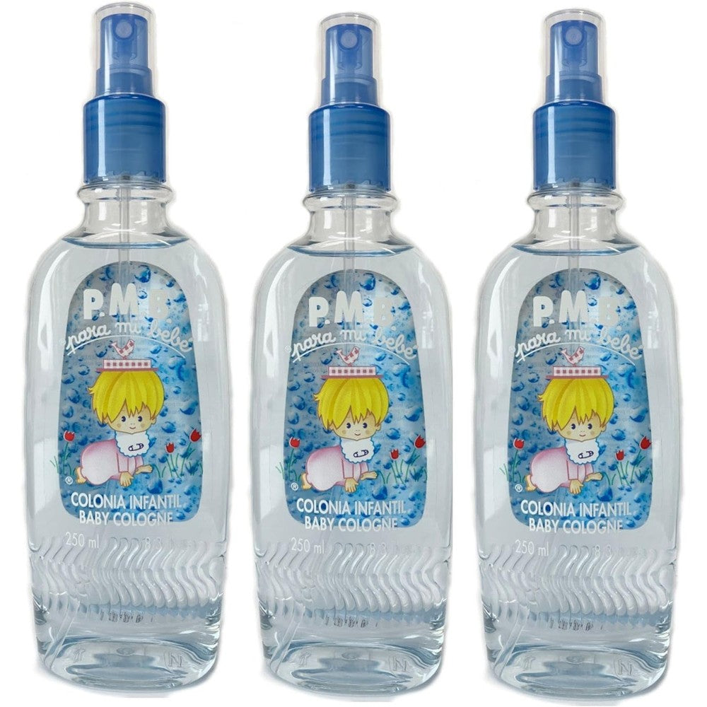 Para Mi Bebe Cologne Colonia Infantil Boys Spray front view showing the light blue bottle packaging.