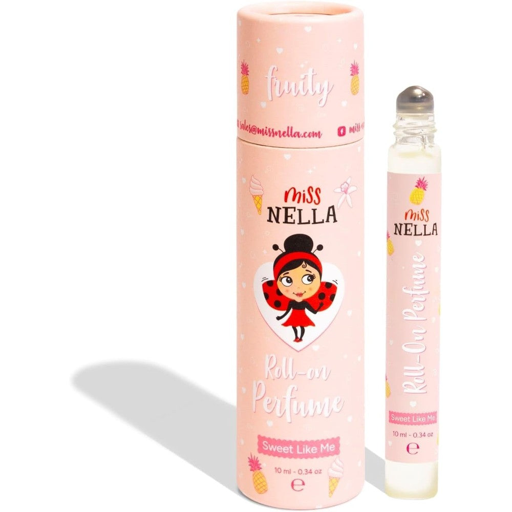 Miss Nella Sweet Like Me roll on perfume for kids front view packaging