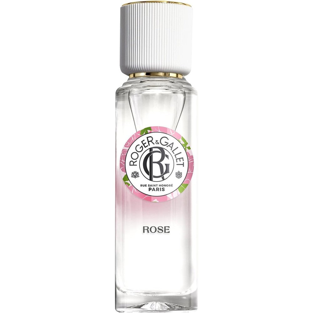 Roger And Gallet Rose Wellbeing Fragrant Water Spray front view luxury French perfume bottle