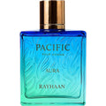 Rayhaan Pacific Aura Eau de Parfum front view bottle showing blue-to-teal gradient glass design