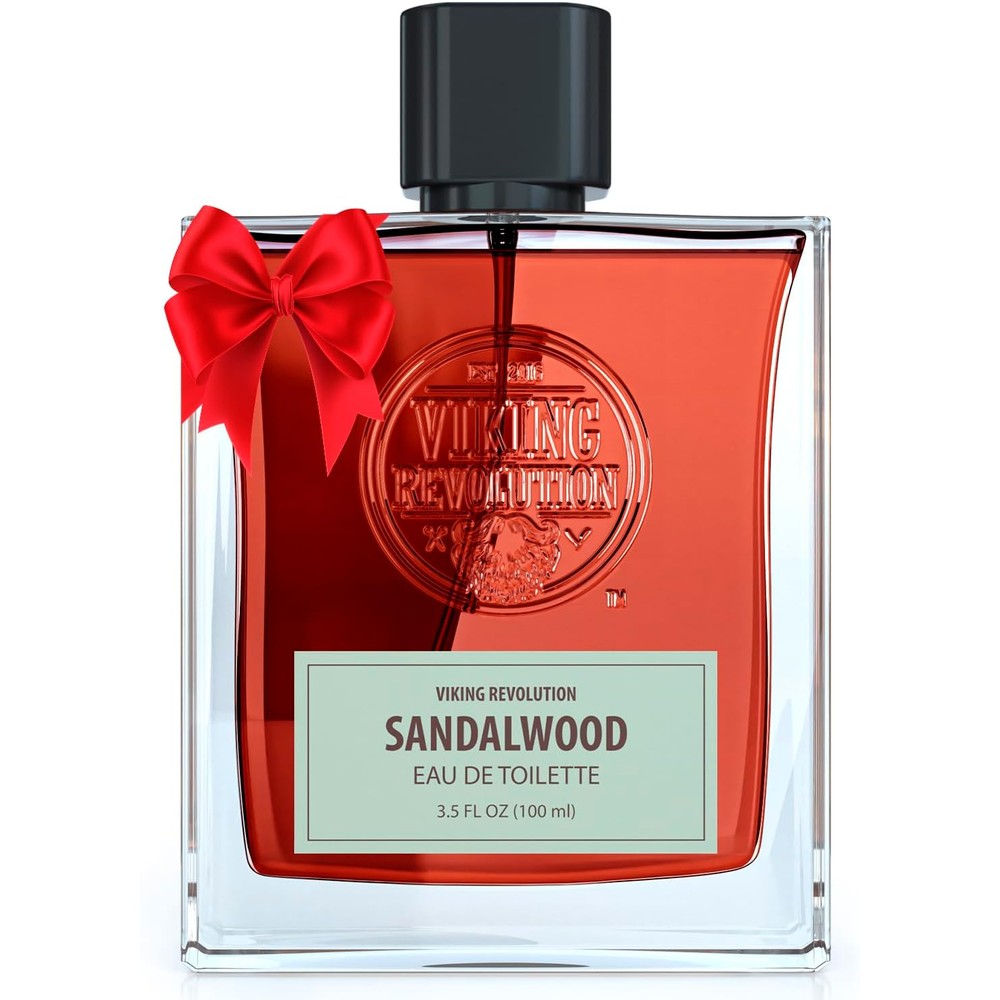 Viking Revolution Sandalwood Cologne for Men front view bottle showing premium woody perfume packaging